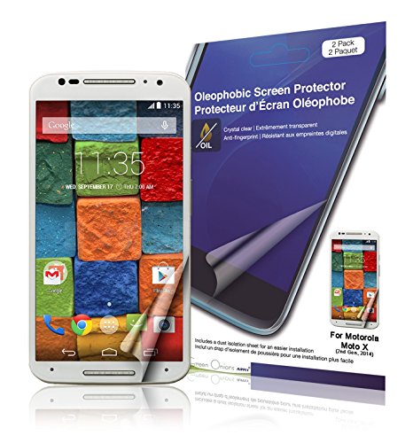 Green Onions Supply Oleophobic Screen Protector for Motorola Moto X (2nd Generation) - Retail Packaging - Transparent - Thumbnail 3