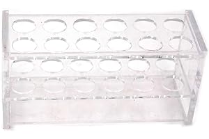 Preamer 12 Slots 21mm/0.83inch Diameter Acrylic Plastic Test Tube Rack Holder for 25ml Tubes Lab Tube Racks (25ml)