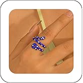 Andelaisi Boho Blue Resin Snake Finger Ring Vintage Serpent Snake Wrap Open Ring Blue Wave Snake Open Knuckle Ring Snake Adjustable Stacking Ring Jewelry for Women