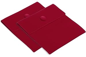 PATIKIL 5x5 Inch Jewelry Pouch, 2 Pack Soft Velvet Pouches with Snap Button Portable Storage for Rings Necklace Bracelet Earr