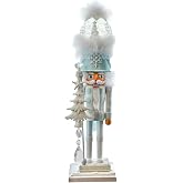 Kurt Adler Hollywood Nutcrackers Battery Operated Lit Animated Musical White Soldier Water Globes Hat Nutcracker