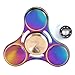 Syourself Titanium Alloy Tri-Spinner Hand Fidget Toy, +1 Replacement Hybrid Ceramic Bearing- 5-7 mins High Speed & Quiet Spin EDC Focus Toy for Stress Relieve Anxiety Adult Children(Round Rainbow)
