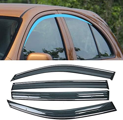 Xhuliwq 4pcs車の窓レインシールド 日産マーチマイクラk13 10 17の場合 ウィンドウ