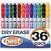 Best Dry Erase Markers (BULK SET OF 36!) in Assorted Colors - Usable on any Whiteboard Surface - Fine Point White Board Pens in 12 Different Colors - Including Black, Neon, Red, Green, Blue, More