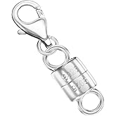Dailyacc 925 Silver Lobster Magnetic Necklace Clasps and Closures Safety Sterling Silver with 14K Gold Jewelry Converters for Bracelets Chain Extender