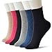 Skola Women's Value 6Pairs Pack ComfortBlend Crew Ankle Casual Cotton Socks,Solid Design Soft & Stretchy Dress Everyday