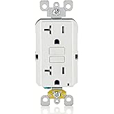 Leviton GFCI Receptacle, 20 Amp Tamper-Resistant, GFTR2-W, White