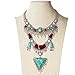 Miraculous Garden Womens Vintage Alloy Silver Long Boho Bohemian Necklace Ethnic Tribal Boho Necklace Geometry Red Turquoise Beads Statement Necklace Jewelry Sets for Women. (1)