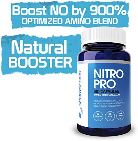 Nitro Pro 510mg x 180 Capsules, Optimized 5 Ingredient Blend for High NO And Vascularity, 45 Day Supply