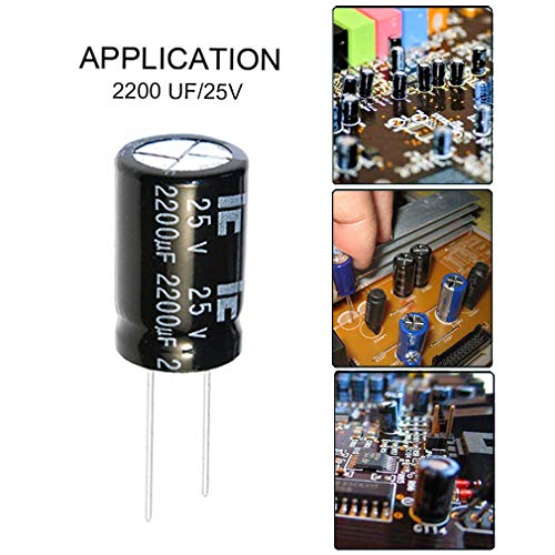12 Pack 13X20mm 2200uF 25V 2200MFD 25Voltage ±20% Aluminum Electrolytic Capacitors by Howrin - Thumbnail 4