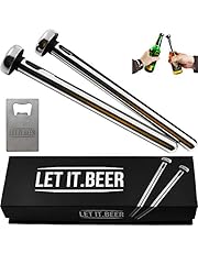 Beer Chiller Sticks for Bottles - Set of 2 Stainless Steel Cooling Chillers - Fathers Day Idea - Birthday Beer Gifts for Men and Women - Gag Cool Beer Gift - Inexpensive Chillsner Beer Lovers Gifts
