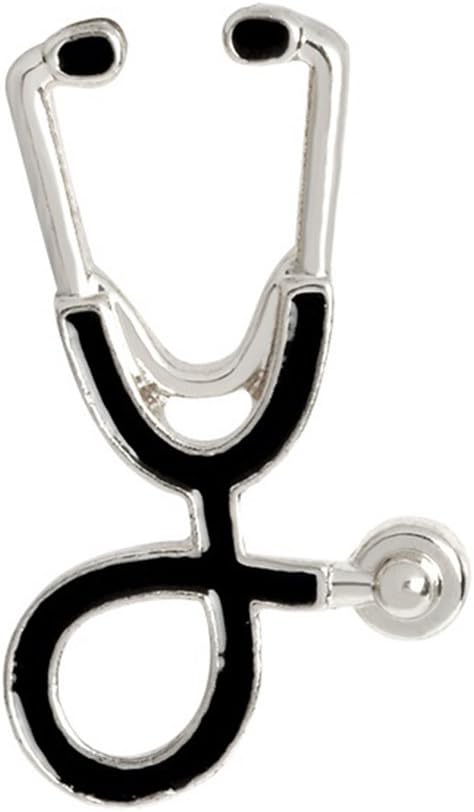 ink2055 Creative Stethoscope Shape Brooch Pin Badge Unisex Jewelry Gift for Nurse Doctor