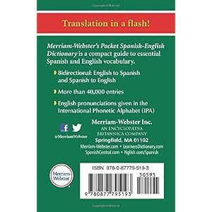 Merriam-Webster's Pocket Spanish-English Dictionary (Flexible paperback) (Pocket Reference Library) (English and Spanish Edition)
