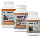 FertilAid for Women, OvaBoost, FertileCM TTC Boost Bundle: Vitex, Myo-Inositol, L-Arginine, Essential Vitamins, Minerals & More - Natural Fertility Support - 1 Month Supply