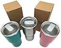Smart Coolers - Double Wall Stainless Steel Travel Tumbler Cup - Premium Insulated Mug - Same Technology as Yeti - Keep Coffee and Ice Tea - Clear & Sliding Lid (24 oz & 30 oz)