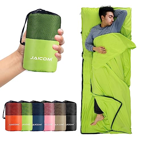 JAICOM c Sleeping Bag, Ultralight and Compact Travel Sheet, 220 x 90 cm, Cotton Sheet Sack, Ideal for Camping, Hiking, Hostel and Business Travel