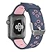 peak Apple Watch Band 38mm, Soft Silicone Replacement Wristband Sports Strap with Buckle for Apple Watch Series 1/2/3 (Adaptors Included), Blue/Pink