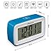 Chelvee Alarm Clock, Recording Digital Smart Alarm Clock, Time/Date/Temperature Display, Snooze Function, Battery Operated (Blue)