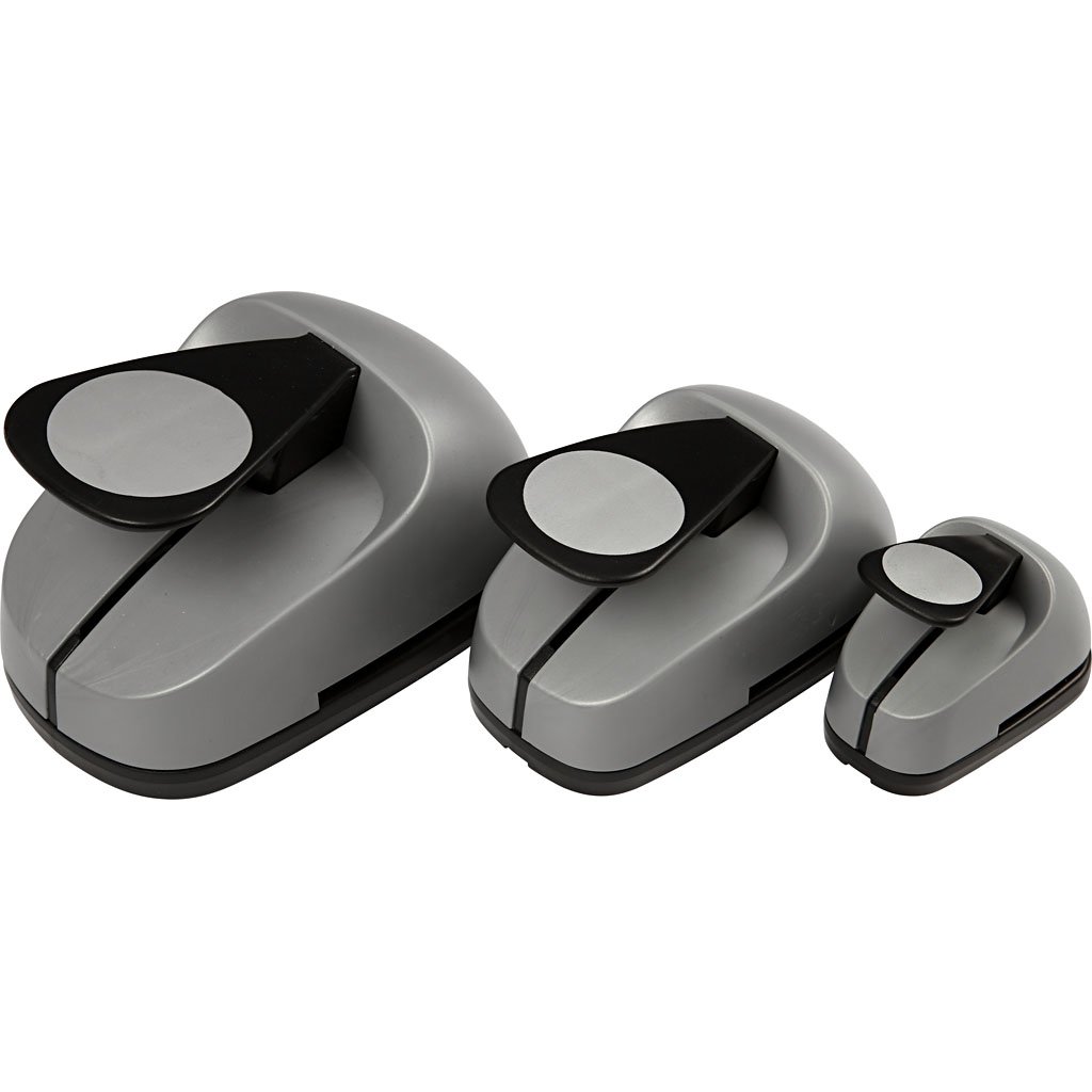 Craft Punch Set, size 25+49+75 mm, circle, 3 asstd