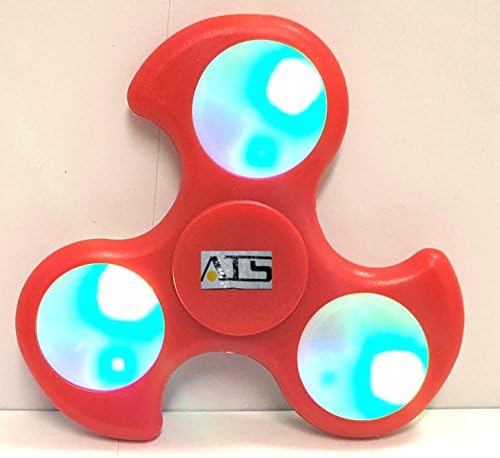 ATS fidget toy LED Light Up Switch Control red color Ninja hand spinner Speed Long Spin Time Finger Toy for Stress and Anxiety Relief toy led Spinner for everyone by ATS trademark