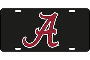 Decorvo College License Plate Acrylic Tag - Car Truck Accessory (Alabama Logo)