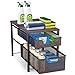Simple Trending 2 Tier Under Sink Cabinet Organizer with Sliding Storage Drawer, Desktop Organizer for Kitchen Bathroom Office, Stackbale, Bronze
