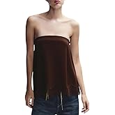 Women Y2K Lace Trim Satin Tube Top Silk Strapless Loose Bandeau Top Sexy Going Out Layering Shirt Streetwear