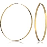 Guess Extra Large Steel Smooth Hoop Earrings, Goldtone