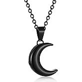Moon Urn Necklaces for Ashes Stainless Steel Cremation Jewelry for Ashes Keepsake Urn Necklace for Human Pet Ashes Memorial Jewelry for Women Men Funeral Jewelry