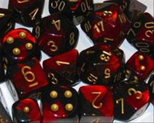 Chessex: Gemini Poly Black Red /Gold Bag (20)