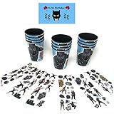 Black Panther Childrens Party Favors - 12 Black Panther Plastic Favor Cups & 12 Sheets of Black Panther Licensed Stickers