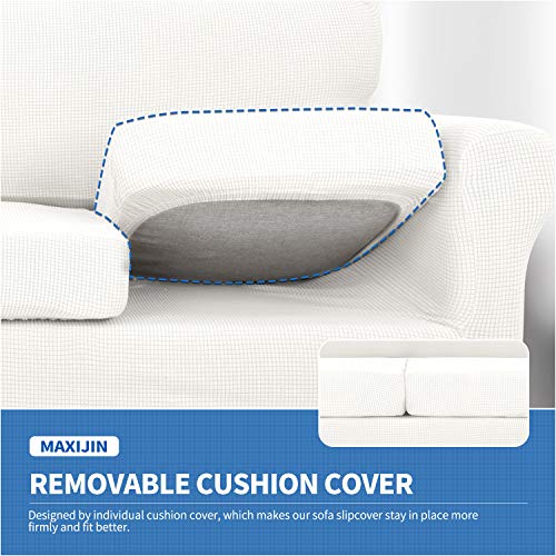 MAXIJIN 4 Piece Extra Large Couch Covers for 3 Cushion Couch Super