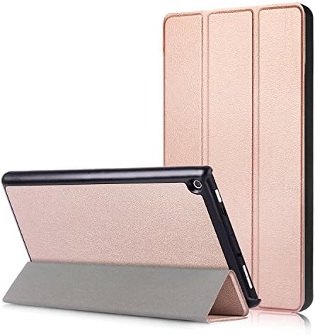 Sehon Case for All-New Fire HD8 Tablet (2017 and 2016 Release, 7th / 6th Generation), Ultra Lightweight Slim Shell Standing Cover with Auto Sleep / Wake Function (Rose Gold)