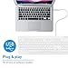 Macally Full Size USB Wired Computer Keyboard for Mac and Windows PC with 15 Apple Shortcut Keys and Numeric Keypad (MKEYX)