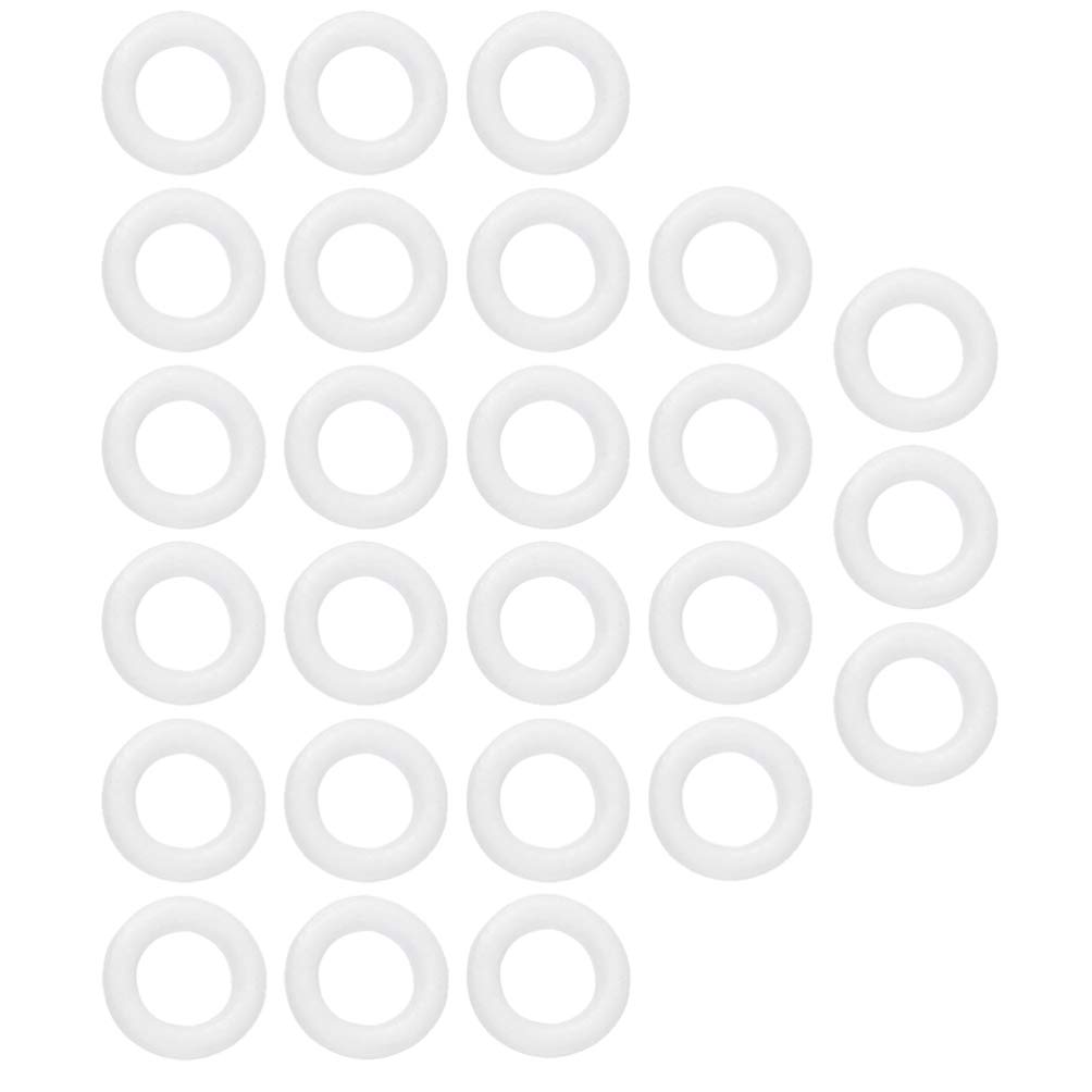 25Pcs Craft Foam Wreath Christmas DIY Wreath Polystyrene Foam Ring for for Wedding Christmas DIY Arts Crafts (7.3 * 1.5cm)