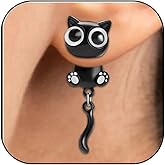 Black Cat Earrings for Women Cute Funny Animal Stud Earrings Trendy Cats Lovers Gifts for Birthday Halloween Christmas