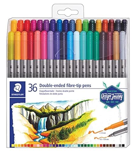 Writing Fiber Tip Markers Staedtler Double-Ended Fiber-Tip Pens, Washable Ink, Fine Bold