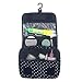 Itraveller Portable Hanging Toiletry Bag/ Portable Travel Organizer Cosmetic Bag for Women Makeup or Men Shaving Kit with Hanging Hook for vacation (Navy Circle)