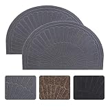 Durable Entrance Door Mat, Non-Slip Welcome Doormat Inside, Outdoor, Easy Clean Waterproof Half Round Entrance Rug Floor Mats,Patio(18''x30'')