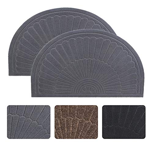 Durable Entrance Door Mat, Non-Slip Welcome Doormat Inside, Outdoor, Easy Clean Waterproof Half Round Entrance Rug Floor Mats,Patio(18''x30'')