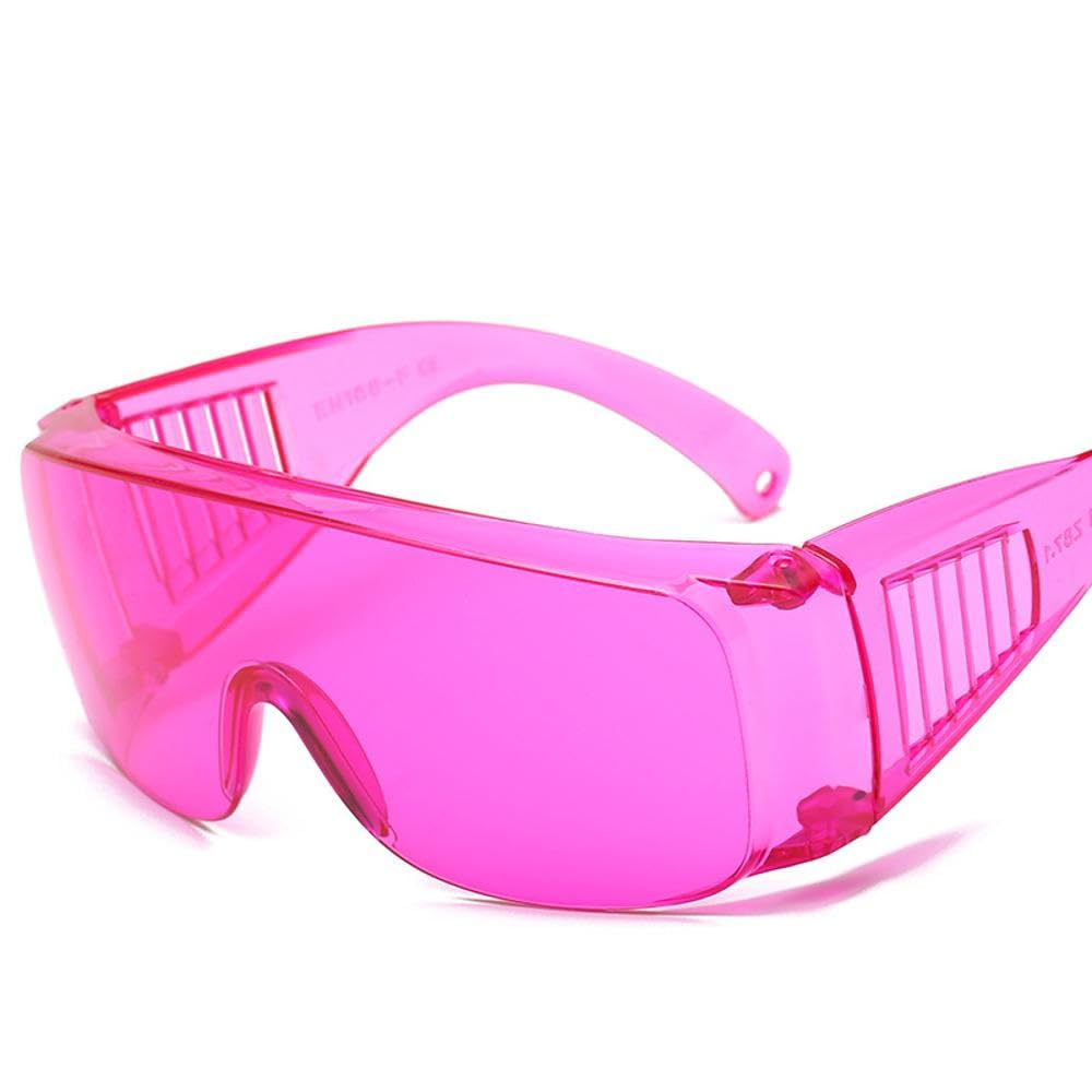 TopHomer Safety Glasses, Protective Lab Goggles UV Resistant Safety-Over Spectacles for Workshop, Laboratory and Construction (Pink) — image 1