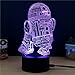 3D Lamp R2-D2 Table Night Light Force Awaken Model 7 Color Change...