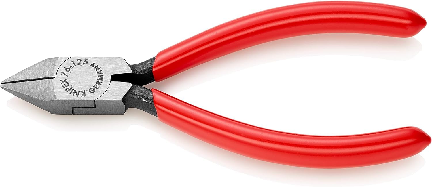 KNIPEX Diagonal Cutter for Electromechanics with Plastic Coating 125 mm, 76 81 125