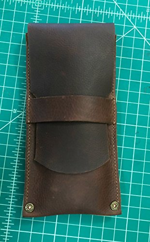 Leather Cigar Case Pouch | Kodiak | Handmade | Full-Grain Leather | Holds 3 Standard Cigars | Shotgun Shell-Style Rivets