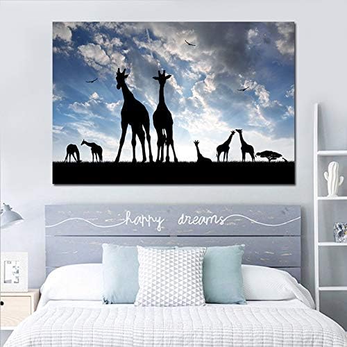 Haotong11 Africa Moderna Paisaje Pintura Al Oleo Personalizada Lienzo Cartel Arte Pared Imagen Para Sala De Estar Cuadros Decoracion 50 75 Cm Amazon Es Hogar