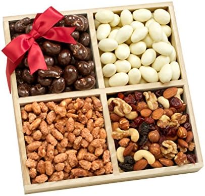 Broadway Basketeers Wood Sectional Gourmet Nut Gift Tray