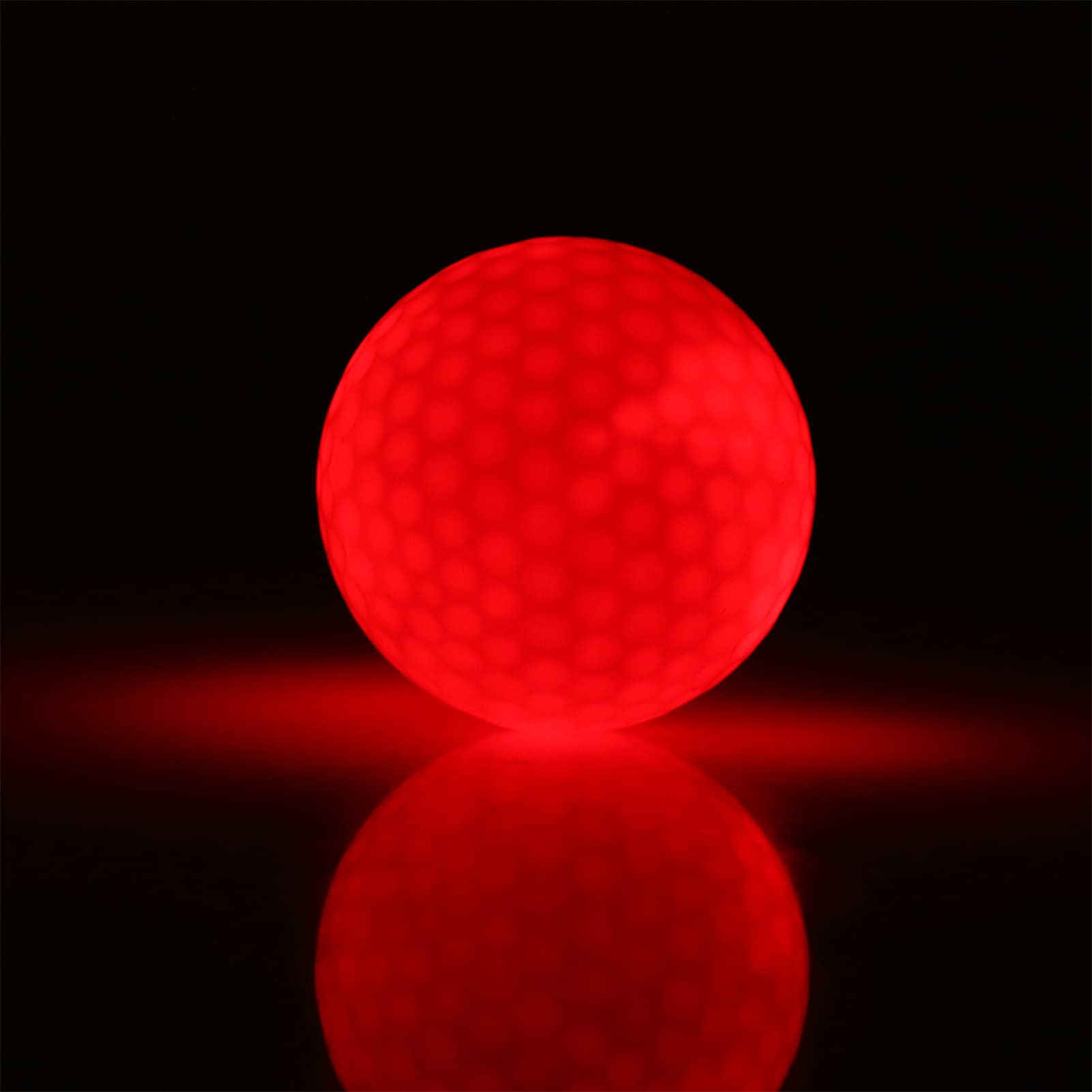 Dioche LED Glow Ball - Color Flashing Night Ball for Dark Night Practice (Red)