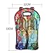 Wine Bags 2 Bottle Insulated Baby Bottle Tote Bags Neoprene Cooler Bag Waterproof Family Travel Party Beer Carrier Handbag Colorful Tree Wine Lover's Gift 22CM×33 CM