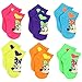 Minnie Mouse Toddler Girls 6 pack Socks (4-6 Toddler (Shoe: 7-10), Neon Hearts Quarter)