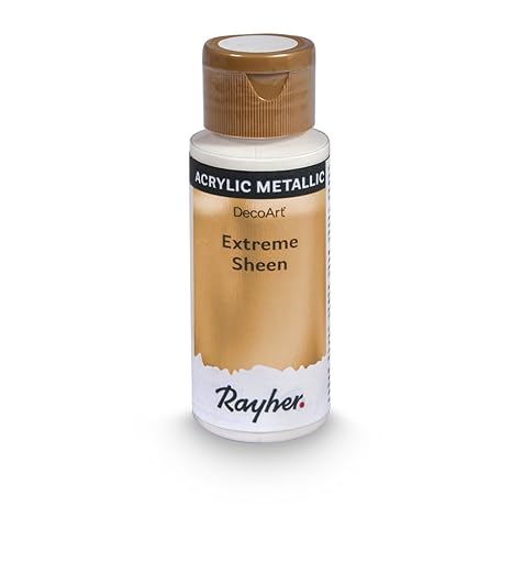 Rayher Hobby 35014617 Extreme Sheen Metallic-Farbe, kaschmir gold, Flasche 59 ml, Acrylfarbe metallic, patentierte Rezeptur